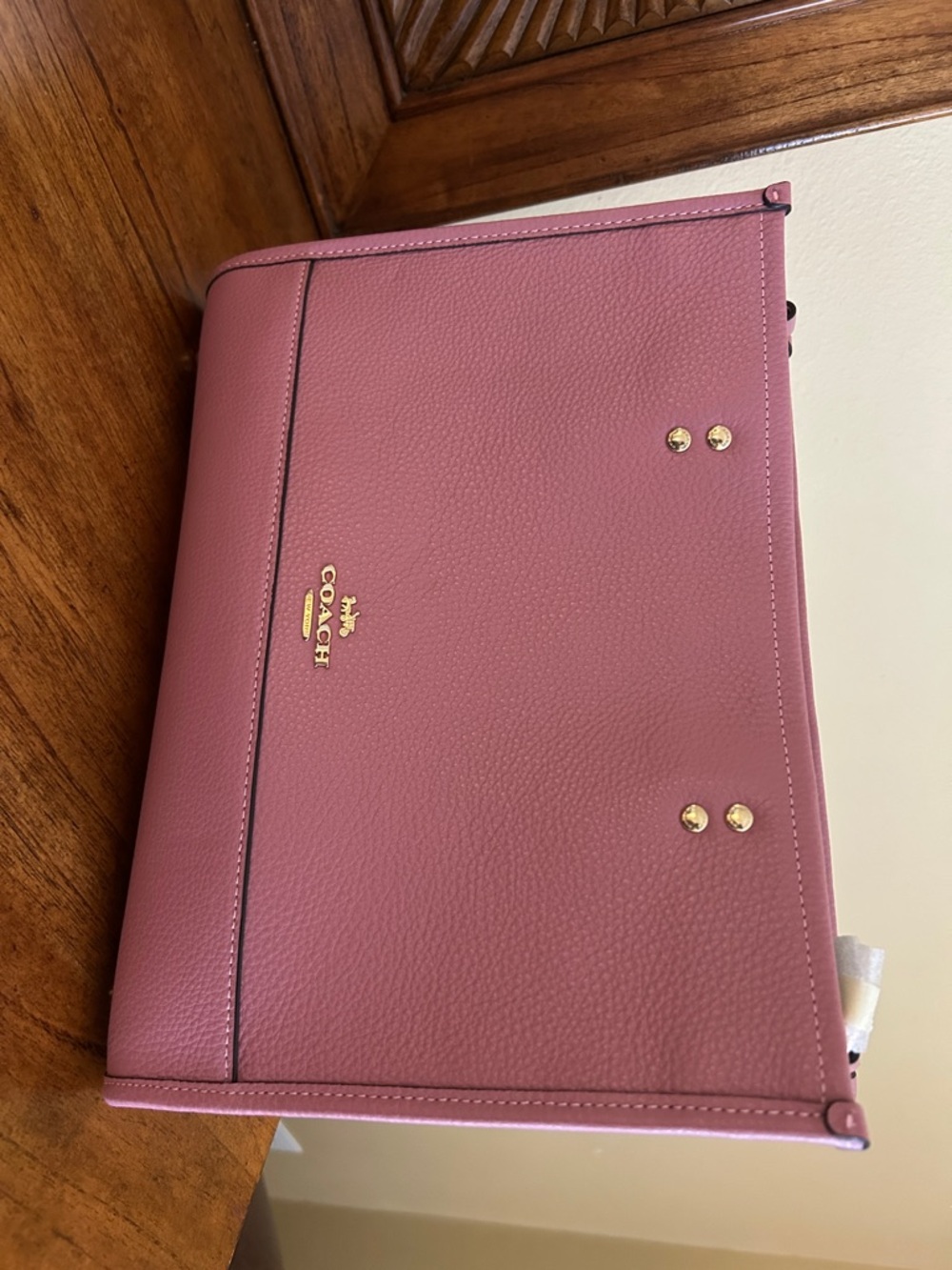 Coach Pebbled Leather Crossbody - Rosewood Pink with Gold Hardware